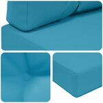 vidaXL Coussin de canapé d'extérieur 3 Pièces Bleu royal Polyester