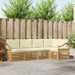 vidaXL Ensemble de canapés d'extérieur 5 pc Blanc et crème Polyester