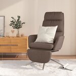 vidaXL Chaise de relaxation avec repose-pieds Taupe Tissu
