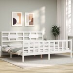 vidaXL Cadre de lit sans matelas blanc 200x200 cm bois massif de pin