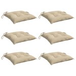 vidaXL Coussins de palette lot de 6 beige 50x50x7 cm tissu oxford