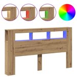 vidaXL Tête de lit à LED chêne artisanal 180x18 5x103 5 cm