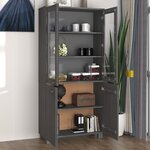 vidaXL Buffet HAMAR Bois massif de pin Gris foncé