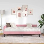 vidaXL Cadre de lit d'angle avec matelas Autre 2 Pièces Gris Velours