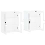 vidaXL Armoires murales 2 Pièces blanc bois d'ingénierie