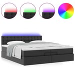 VidaXL Cadre de lit ottoman avec matelas noir 200x200 cm similicuir