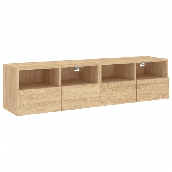 vidaXL Meubles TV muraux 2 Pièces chêne sonoma 60x30x30cm bois ingénierie