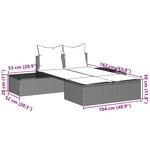 vidaXL Chaise longue double avec coussins gris clair résine tressée