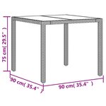 vidaXL Ensemble à manger de jardin et coussins 5 Pièces gris rotin verre