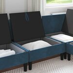vidaXL Canapé moyen avec rangement Bleu Velours
