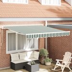 Store manuel rétractable vidaXL vert et blanc 300x250 cm