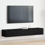 vidaXL étagères murales 2 Pièces chêne noir 68x30x20 cm bois d'ingénierie