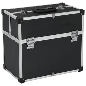 vidaXL Boîte à outils 38x22 5x34 cm Noir Aluminium