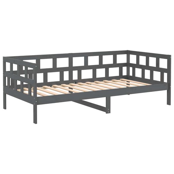 vidaXL Lit de jour sans matelas gris bois de pin massif 80x200 cm