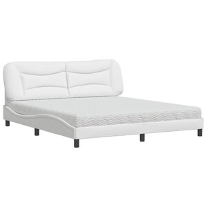 vidaXL Lit avec matelas Hvar blanc 180x200 cm similicuir