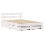 vidaXL Cadre de lit avec tête de lit Blanc 160 x 200 cm Pin massif