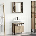 vidaXL Ensemble de mobilier de salle de bain avec étagère 2 Pièces Marron
