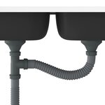 vidaXL Évier de cuisine à double évier argenté 1200x500x155 mm inox