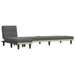 vidaXL Canapé-lit en forme de L gris foncé 255x140x70 cm tissu