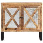 vidaXL Buffet 80x30x71 cm bois de manguier brut massif et métal