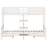 vidaXL Lit superposé sans matelas 90x200/140x200 cm blanc bois massif