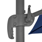 vidaXL Parasol de jardin en porte-à-faux et mât en aluminium bleu azur