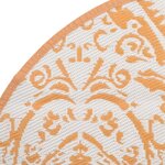 vidaXL Tapis d'extérieur orange et blanc Ø120 cm PP