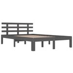vidaXL Cadre de lit sans matelas gris bois massif 150x200 cm