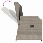 vidaXL Banc de jardin avec coussin Gris clair Poly rotin