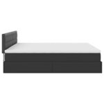 VidaXL Cadre de lit ottoman avec matelas noir 200x200 cm similicuir