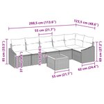 vidaXL Ensemble de canapé de jardin avec coussin 7 Pièces Noir Poly rotin