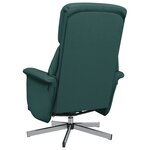 vidaXL Fauteuil inclinable de massage et repose-pieds vert foncé tissu