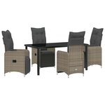 vidaXL Ensemble de salle à manger pour jardin 5 Pièces Gris Poly rotin