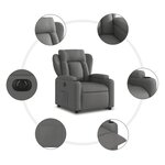 vidaXL Fauteuil inclinable électrique gris foncé tissu