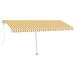 vidaXL Auvent automatique capteur de vent LED 500x350cm Jaune et blanc