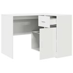 vidaXL Bureau d'angle avec tiroir Blanc 102 x 88 x 75 cm