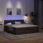 VidaXL Cadre de lit ottoman avec matelas marron foncé 200x200 cm tissu