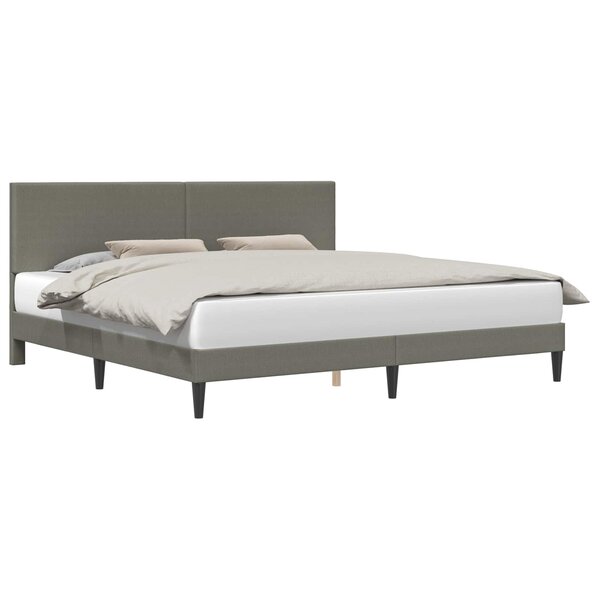 vidaXL Cadre de lit Gris clair 180 x 200 cm Tissu en velours côtelé