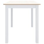 vidaXL Table à manger Blanc et marron 114x71x75 cm Bois d'hévéa massif