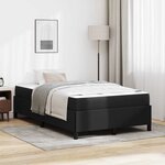 vidaXL Cadre de lit avec matelas Noir 120 x 190 cm Faux cuir