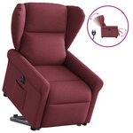 vidaXL Fauteuil inclinable électrique rouge bordeaux tissu