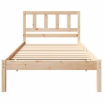 vidaXL Cadre de lit avec tête de lit Marron 75 x 190 cm Pin massif
