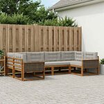 vidaXL Ensemble de canapés d'extérieur 6 pc Naturel et gris clair