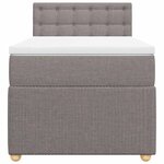 vidaXL Sommier à lattes de lit avec matelas Taupe 90x200 cm Tissu
