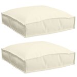 vidaXL Coussins 2 Pièces crème 40x40x8 cm en tissu Oxford pour sièges.