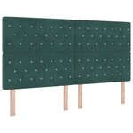 vidaXL Tête de lit Tête de lit avec boutons en cristal capitonné vert foncé 180 cm Velours