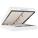 vidaXL Cadre de lit ottoman avec matelas blanc 180x200 cm similicuir