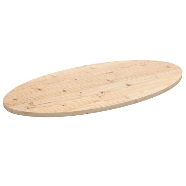 vidaXL Dessus de table 90x45x2 5 cm bois de pin massif ovale