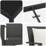 vidaXL Ensemble de salle à manger de jardin 7 pièces avec coussins en poly rattan noir