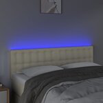 vidaXL Tête de lit à LED Crème 144x5x78/88 cm Similicuir